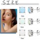 3 Pair Stud Earrings Set For Womens Teens Opal Birthstone Earrings For Sensitive Ears Round Gemstone Ear Stud Gift 4mm 6mm 8mm